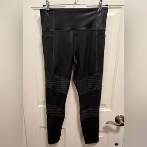 Athleta - Women’s Inclination Moto Tight - Black Moto Leggings